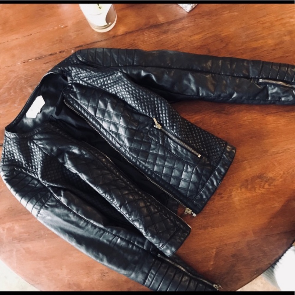 Black Zara leather jacket